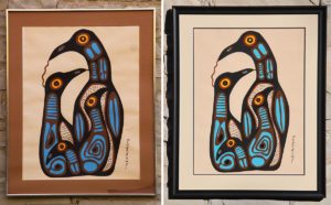 Creative Framing a couple of frame version of same Norval Morrisseau